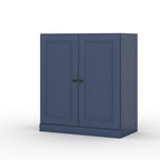 32" White Solid Wood Shaker Style Double Door Linen Cabinet