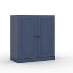 32" White Solid Wood Shaker Style Double Door Linen Cabinet