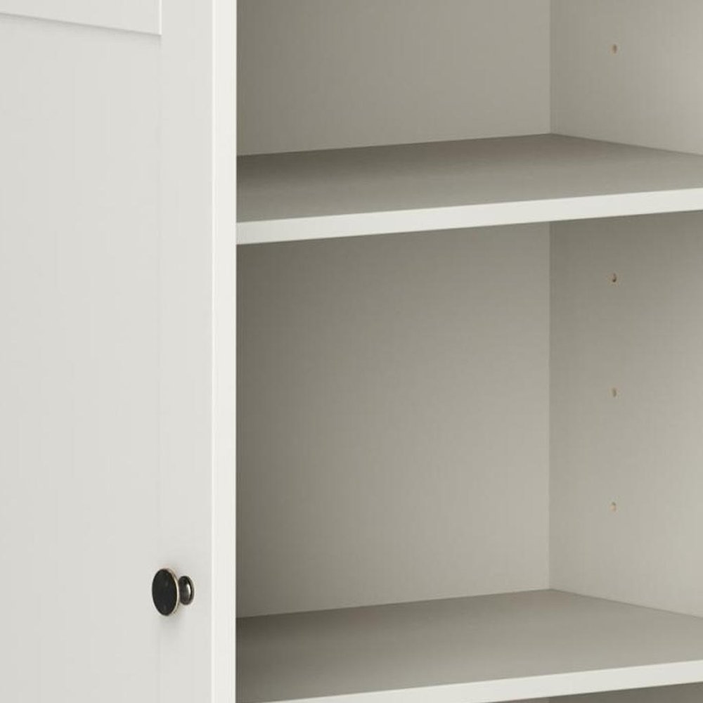 32" White Solid Wood Shaker Style Double Door Linen Cabinet