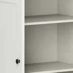 32" White Solid Wood Shaker Style Double Door Linen Cabinet