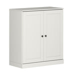 32" White Solid Wood Shaker Style Double Door Linen Cabinet