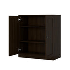 32" White Solid Wood Shaker Style Double Door Linen Cabinet