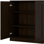 32" White Solid Wood Shaker Style Double Door Linen Cabinet