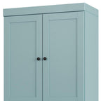 32" Aqua Solid Wood Free Standing Four Door Linen Cabinet