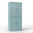 32" Aqua Solid Wood Free Standing Four Door Linen Cabinet