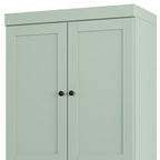 32" Sage Solid Wood Free Standing Four Door Linen Cabinet
