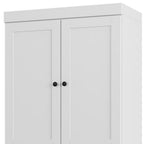 32" White Solid Wood Free Standing Four Door Linen Cabinet