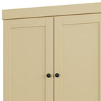 32" Yellow Solid Wood Free Standing Four Door Linen Cabinet