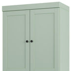 32" Sage Solid Wood Free Standing Four Door Linen Cabinet