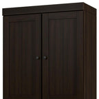 32" Espresso Solid Wood Free Standing Four Door Linen Cabinet