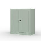 32" Sage Solid Wood Free Standing Double Door Linen Cabinet