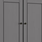 32" Gray Solid Wood Free Standing Four Door Linen Cabinet