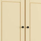 32" Yellow Solid Wood Free Standing Four Door Linen Cabinet