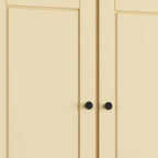 32" Yellow Solid Wood Free Standing Four Door Linen Cabinet