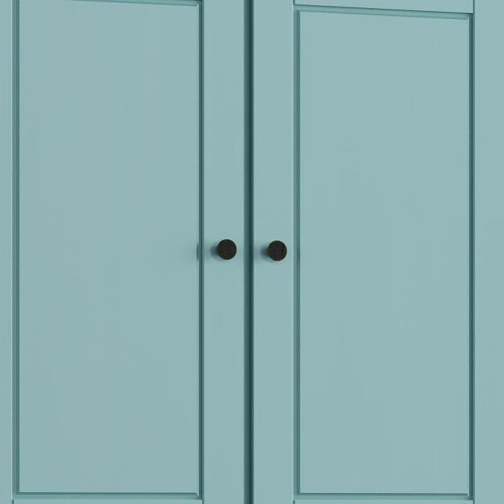 32" Aqua Solid Wood Free Standing Four Door Linen Cabinet
