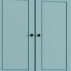 32" Aqua Solid Wood Free Standing Four Door Linen Cabinet
