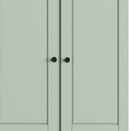 32" Sage Solid Wood Free Standing Four Door Linen Cabinet