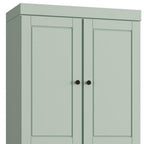 32" Sage Solid Wood Free Standing Four Door Linen Cabinet