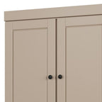 32" Beige Solid Wood Free Standing Four Door Linen Cabinet