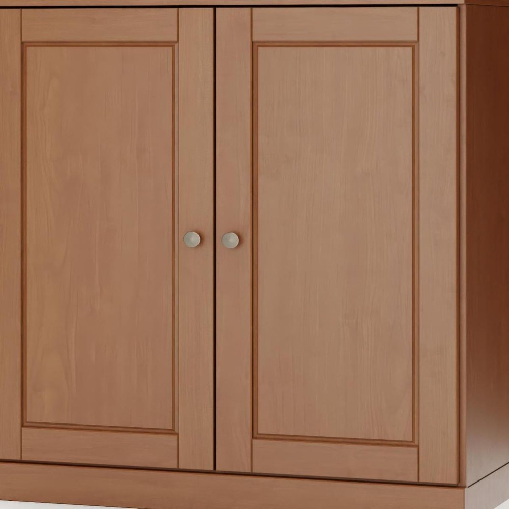 32" White Solid Wood Raised Panel Double Door Linen Cabinet