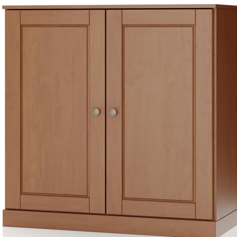 32" White Solid Wood Raised Panel Double Door Linen Cabinet