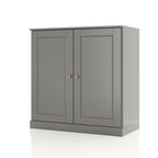 32" White Solid Wood Raised Panel Double Door Linen Cabinet