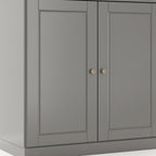 32" White Solid Wood Raised Panel Double Door Linen Cabinet
