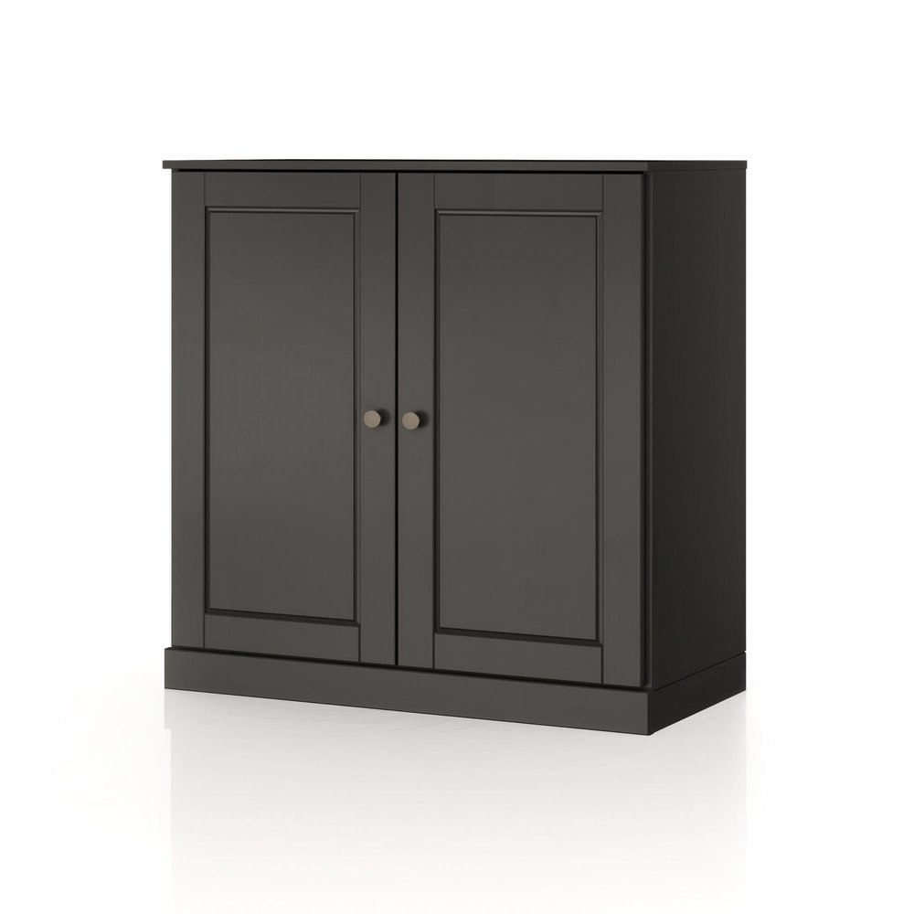 32" White Solid Wood Raised Panel Double Door Linen Cabinet