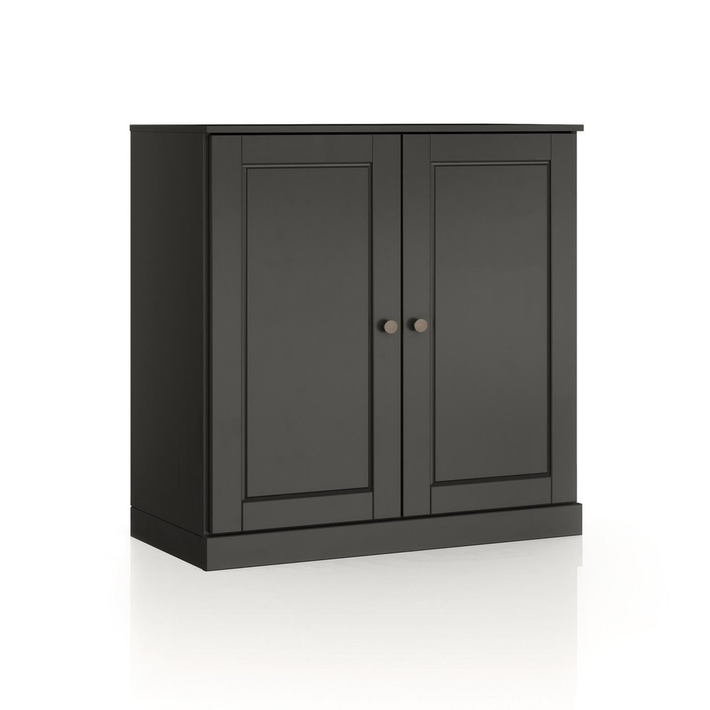 32" White Solid Wood Raised Panel Double Door Linen Cabinet