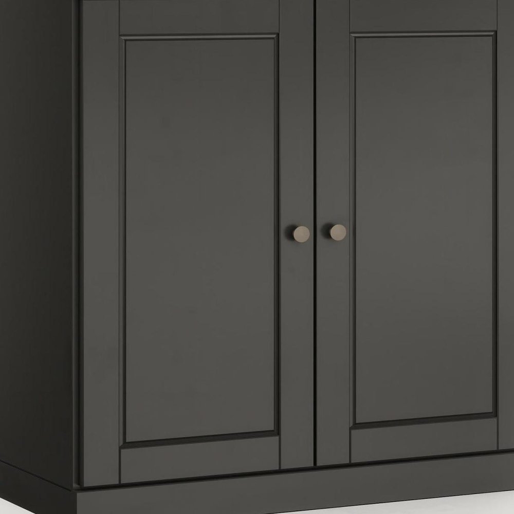 32" White Solid Wood Raised Panel Double Door Linen Cabinet