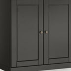 32" White Solid Wood Raised Panel Double Door Linen Cabinet