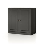 32" White Solid Wood Raised Panel Double Door Linen Cabinet