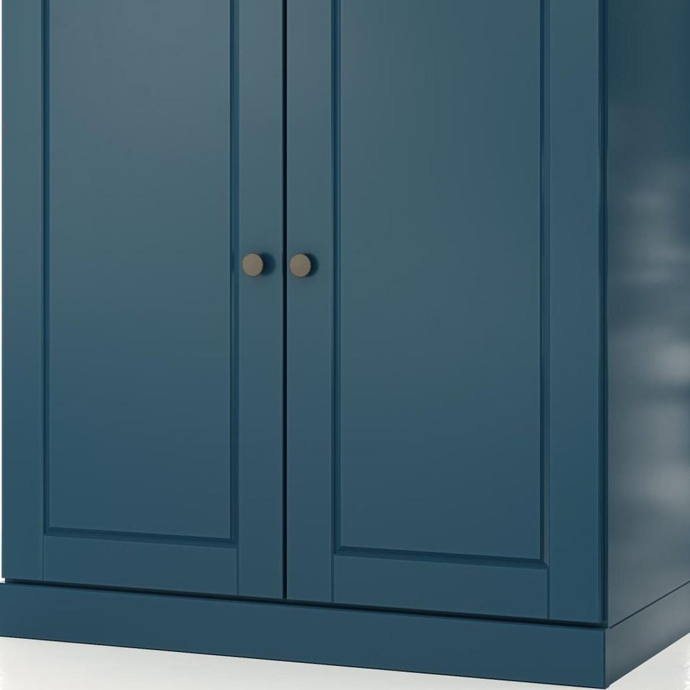 32" White Solid Wood Raised Panel Double Door Linen Cabinet