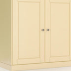 32" White Solid Wood Raised Panel Double Door Linen Cabinet