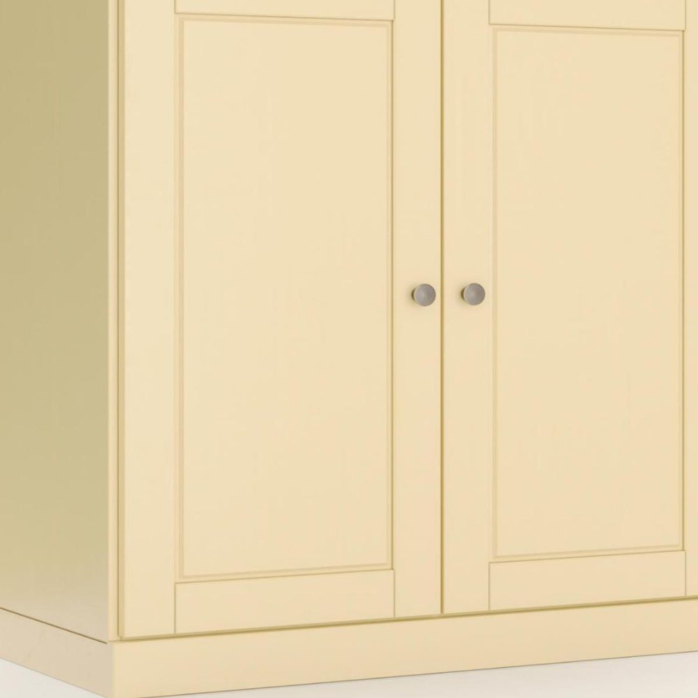 32" White Solid Wood Raised Panel Double Door Linen Cabinet