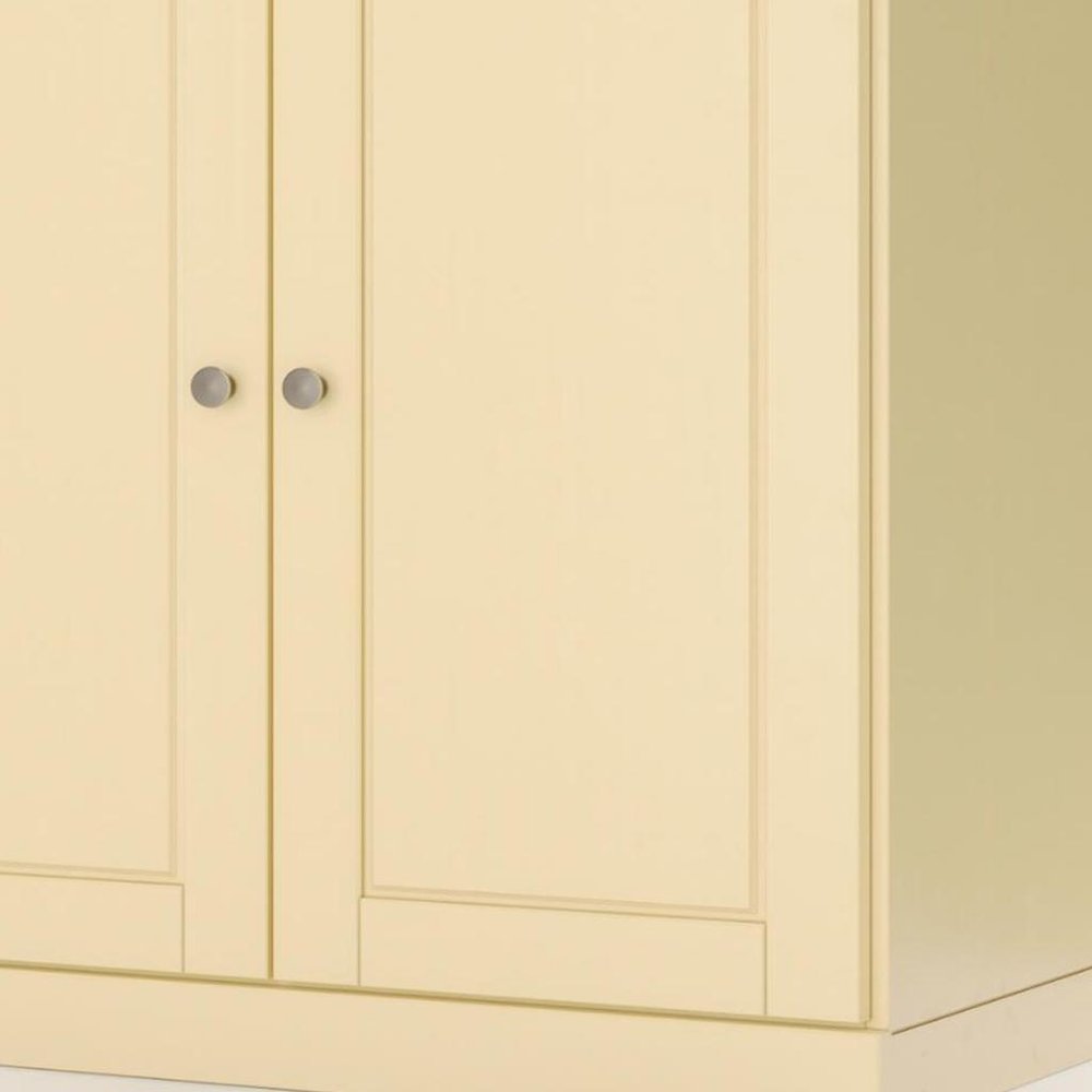32" White Solid Wood Raised Panel Double Door Linen Cabinet