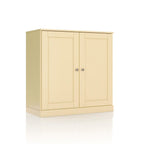 32" White Solid Wood Raised Panel Double Door Linen Cabinet