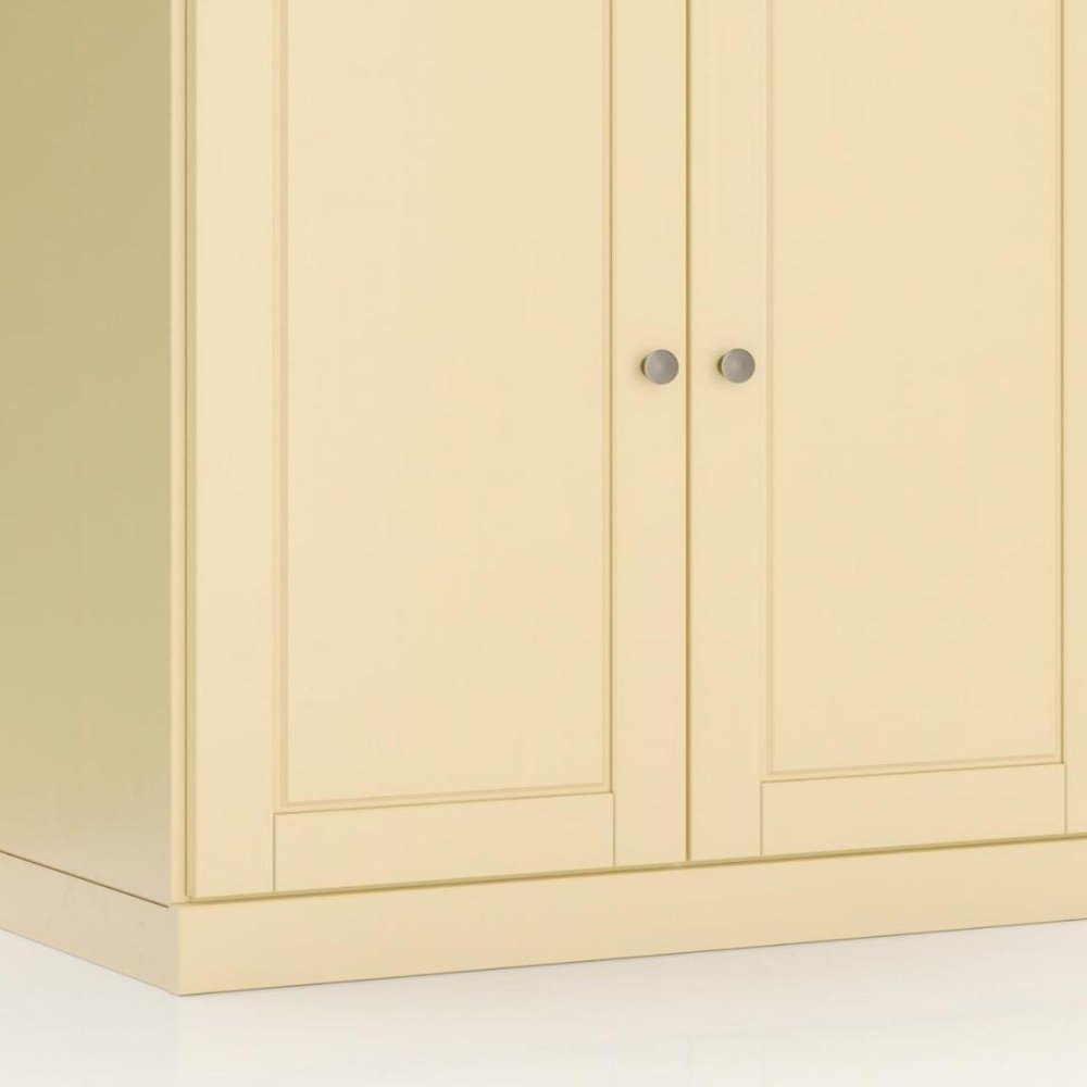 32" White Solid Wood Raised Panel Double Door Linen Cabinet