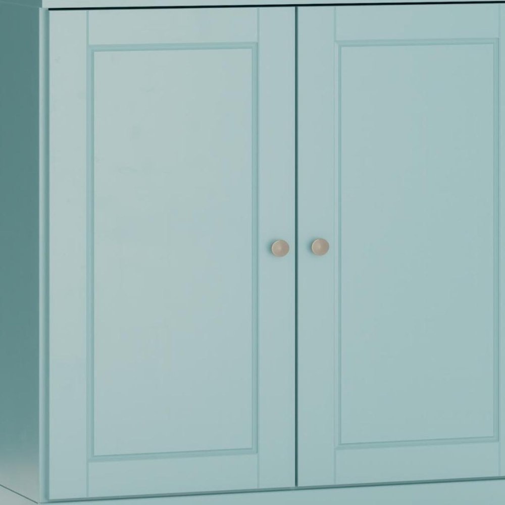 32" White Solid Wood Raised Panel Double Door Linen Cabinet