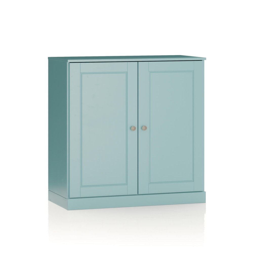 32" White Solid Wood Raised Panel Double Door Linen Cabinet
