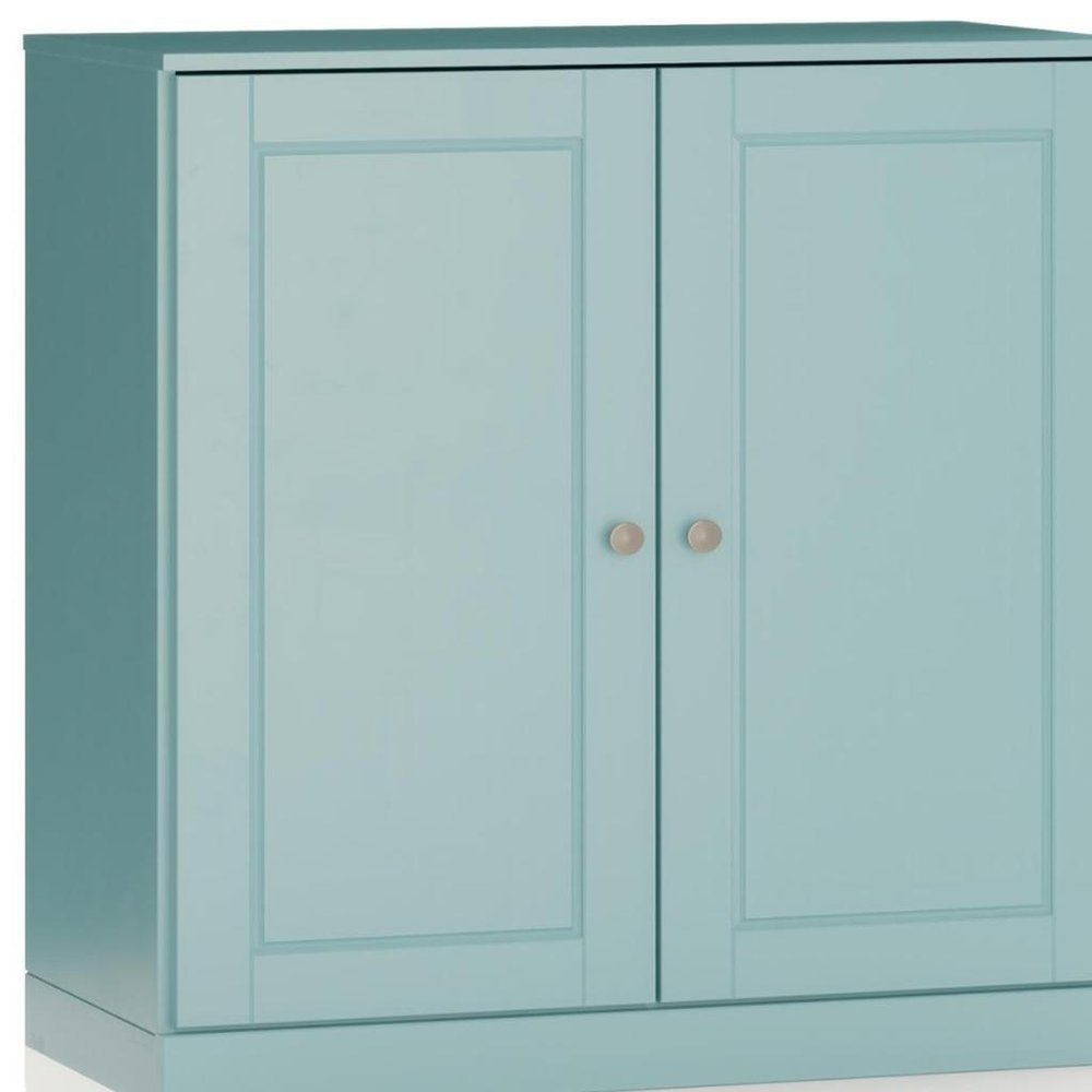 32" White Solid Wood Raised Panel Double Door Linen Cabinet