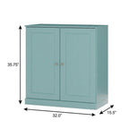 32" White Solid Wood Raised Panel Double Door Linen Cabinet