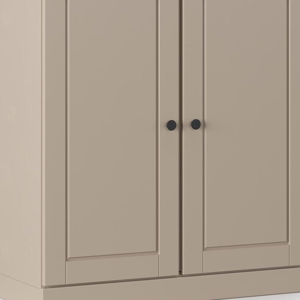32" White Solid Wood Raised Panel Double Door Linen Cabinet