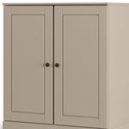 32" White Solid Wood Raised Panel Double Door Linen Cabinet