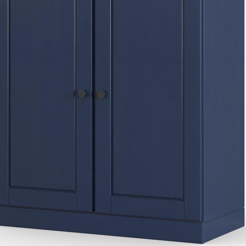 32" White Solid Wood Raised Panel Double Door Linen Cabinet