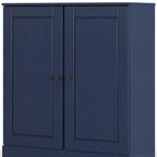 32" White Solid Wood Raised Panel Double Door Linen Cabinet
