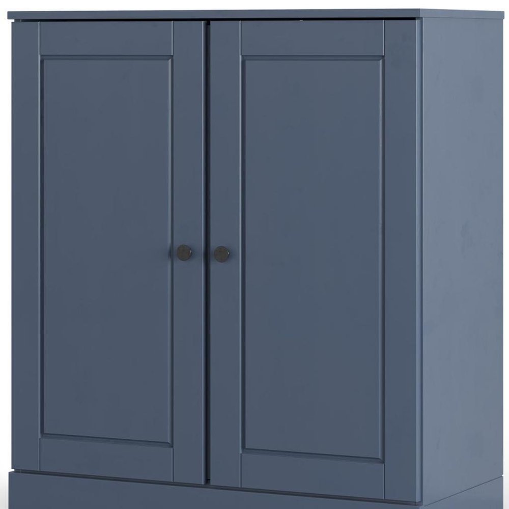 32" White Solid Wood Raised Panel Double Door Linen Cabinet