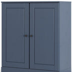 32" White Solid Wood Raised Panel Double Door Linen Cabinet