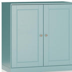 32" Aqua Solid Wood Free Standing Double Door Linen Cabinet
