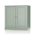 32" Sage Solid Wood Free Standing Double Door Linen Cabinet